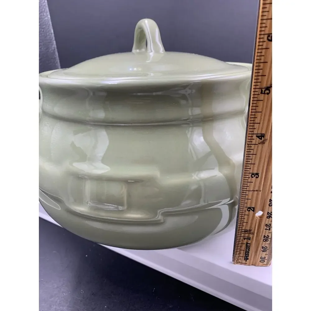 Longaberger Woven Traditions Soup Tureen in Sage - Excellent Condition!